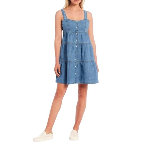 Levi's Joni Dress Cotton Chambray Tiered All Season Size XL - Picture 6 of 11